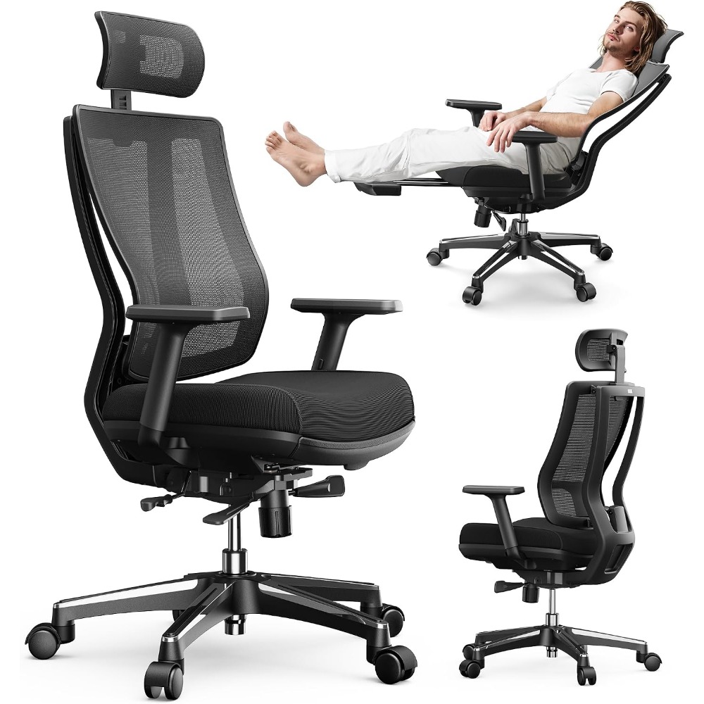 Gaming Chair Cushion - Adjustable Office Chair: Ergonomic, 3D Armrests,