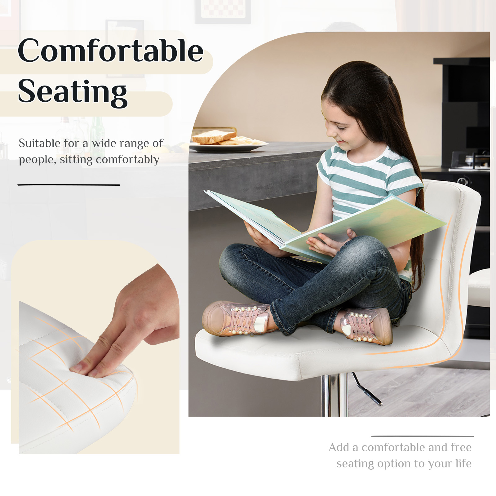 JHK Ergonomic Armless PU Leath - Gaming Chair Cushion recension och pris